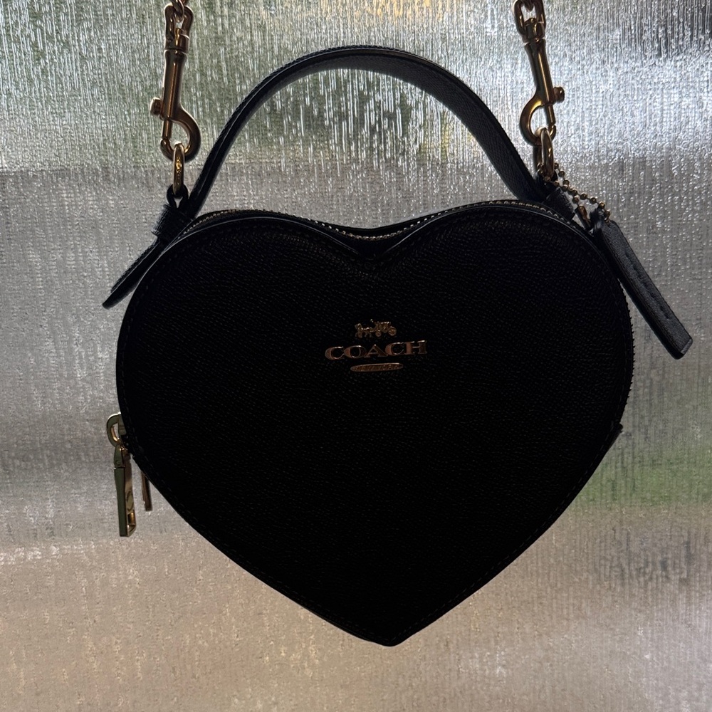 Coach Heart-Shaped Black Crossbody Bag